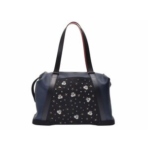 Christian Louboutin Bag amon calfskin shoes tricolor stud embroidery